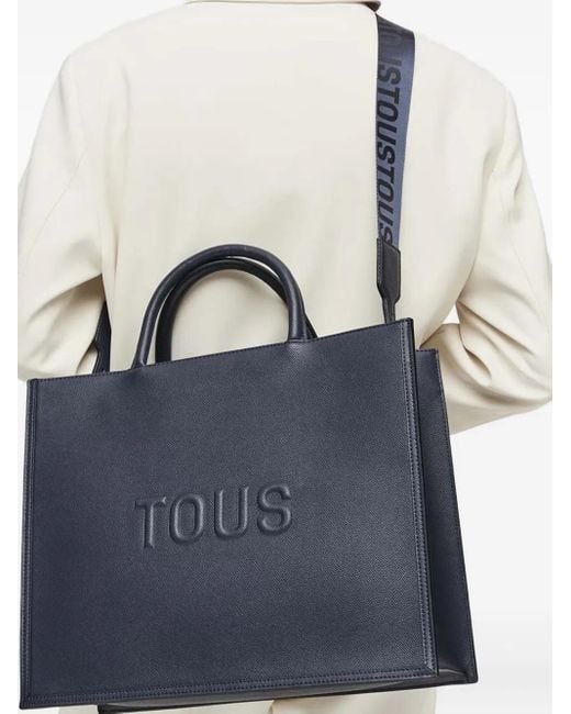 Tous Amaya ロゴエンボス ハンドバッグ Blue