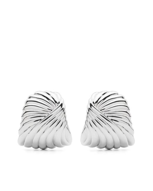 Missoma White Ripple Stud Earrings