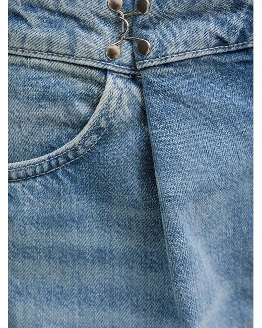Guess Blue Pleated Wide-Leg Jeans