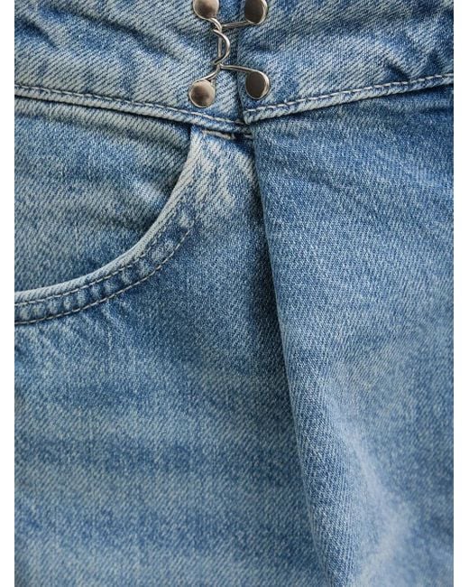 Guess Blue Pleated Wide-Leg Jeans