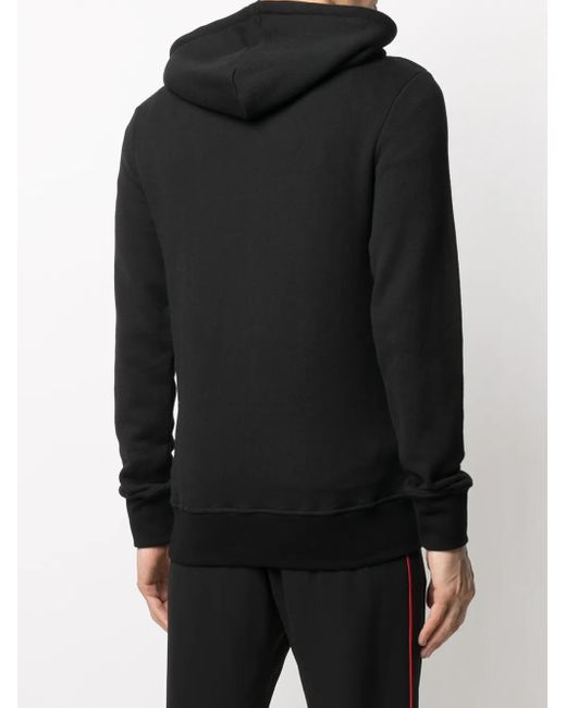 McQueen Black Embroidered Logo Zip-Up Hoodie for men