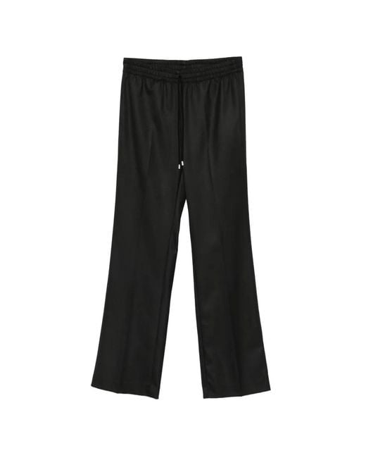 ERMANNO FIRENZE Black Drawstring-Waist Tailored Trousers