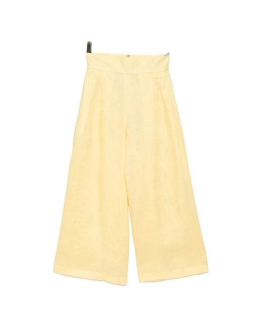 Bambah Yellow Linen Midi Culottes