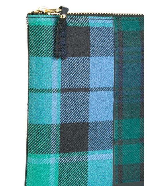 Comme des Garçons Blue Tartan Patchwork Clutch