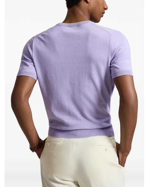 Polo Ralph Lauren Purple Pull En Maille Fine À Logo Brodé for men