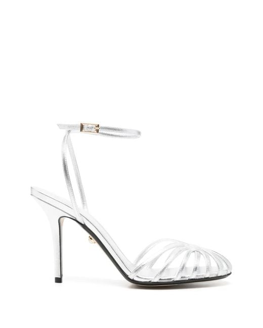 ALEVI White Ankle-Strap Sandals