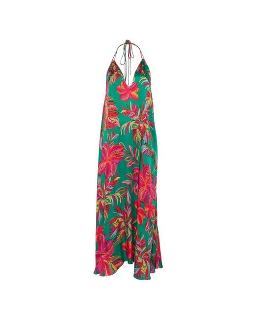 Sundress White Natasha Floral-Print Halterneck Maxi Dress