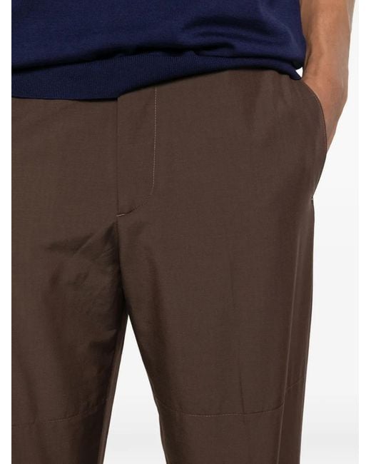 Grayed Blue Belt-Loop Trousers for men