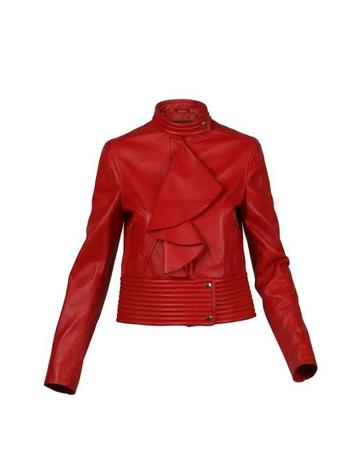 Valentino Garavani Red Ruffled Jacket