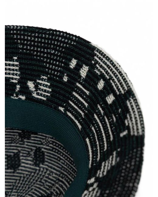 Kangol Green Abstract-Pattern Bucket Hat