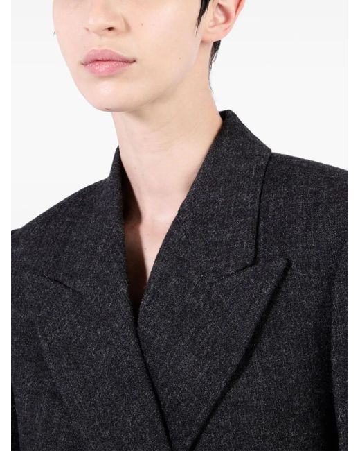 Prada Black Double-Breasted Wool Coat