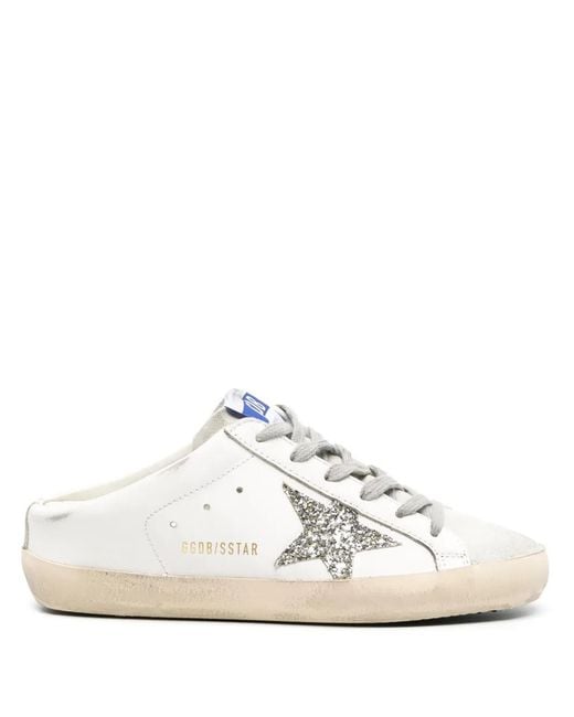 Golden Goose Deluxe Brand White Super-Star Leather Mules
