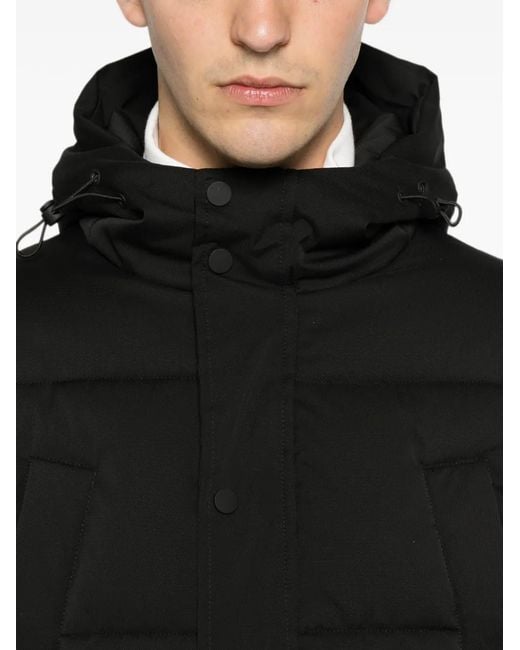 SERGIO MORETTI FIRENZE Black Hooded Padded Jacket for men