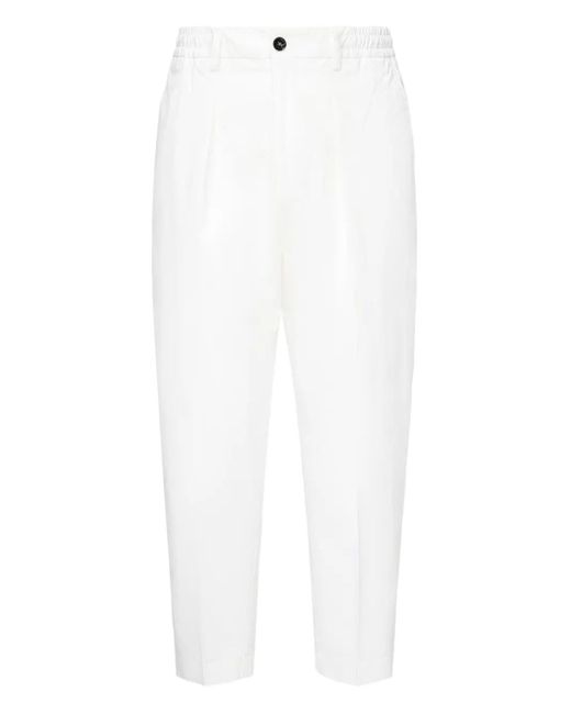 BE ABLE White Dominique Pleated Elastic-Waist Trousers for men