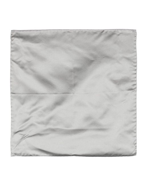 Corneliani Gray Silk Satin Handkerchief for men