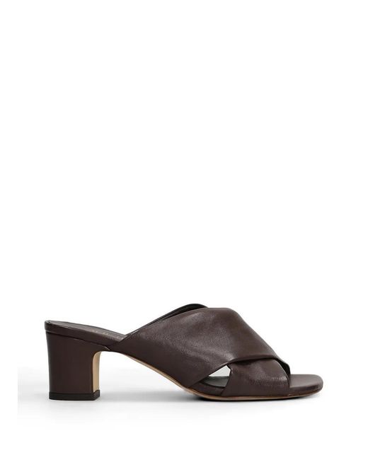 Julie Dee Brown Crossover-Strap Mules