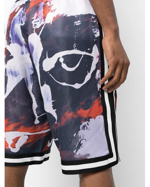 Haculla Blue Painted Basketball Track Shorts for men