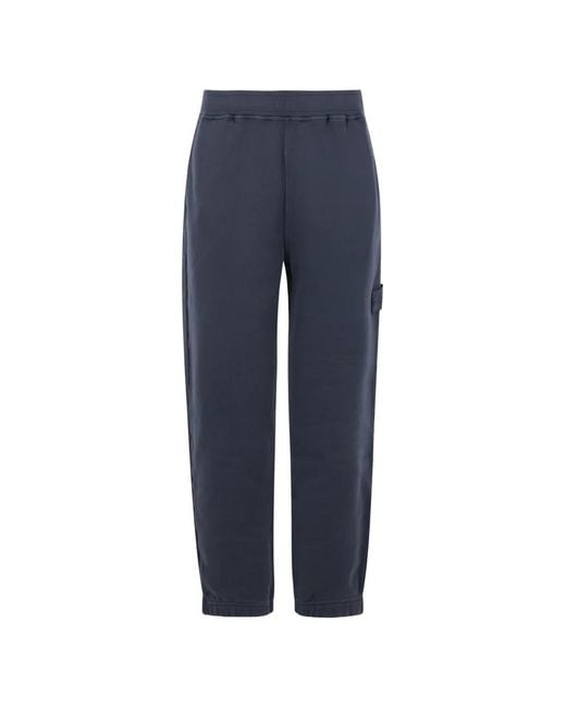 Stone Island Blue Logo-Patch Track Pants for men