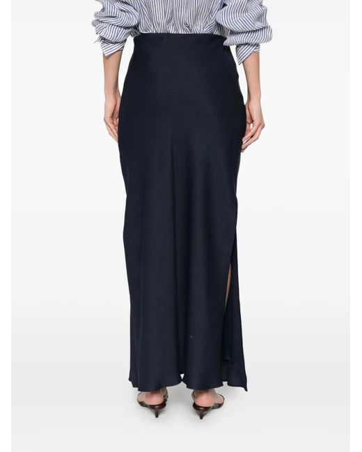 Brunello Cucinelli Rok Met Zijsplit in het Blue