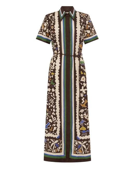 ALÉMAIS White Hemdkleid mit Print