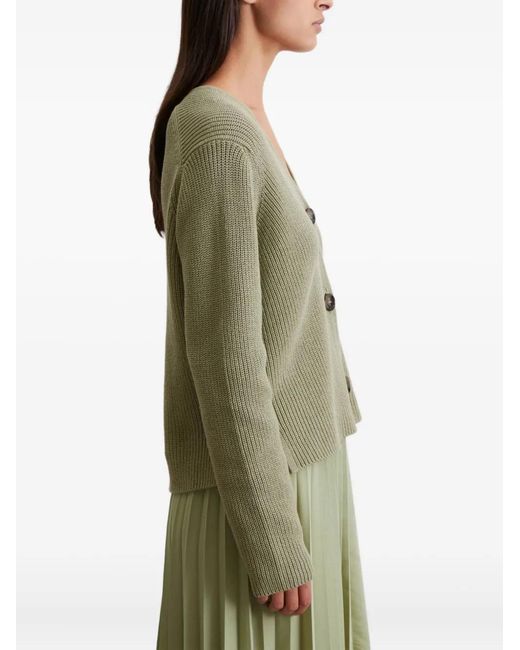 Marc O' Polo Green Button-Front Ribbed Cardigan