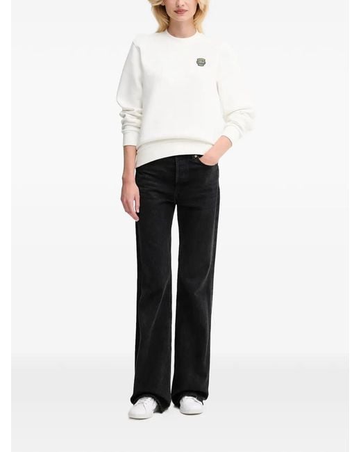 Lacoste White Logo-Patch Sweatshirt