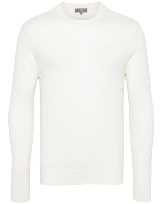 メンズ N.Peal Cashmere Covent Fg カシミアシルク プルオーバー White