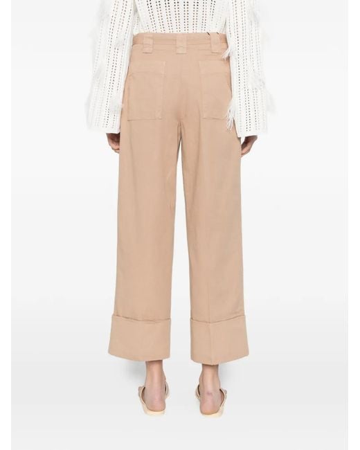 Twinset White Logo Belt Trousers