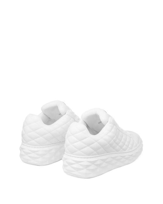 Jimmy Choo White Diamond Maxi M Lace-Up Sneakers for men