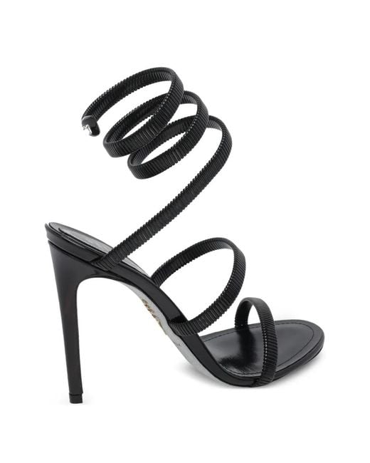 Rene Caovilla Black Juniper Wrap-Around Sandals