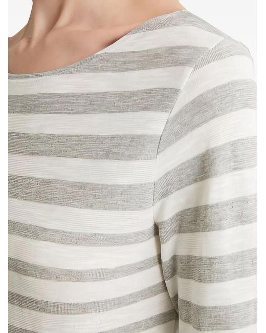 Marc O' Polo White Striped Long-Sleeve T-Shirt