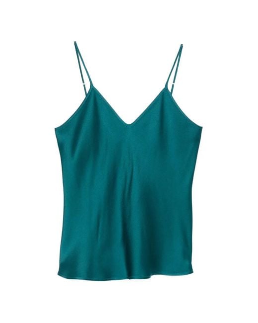 Max Mara Blue Msecomma V-Neck Sleeveless Top