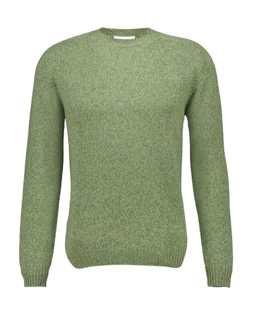Jersey moteado con cuello redondo Boglioli de hombre de color Green
