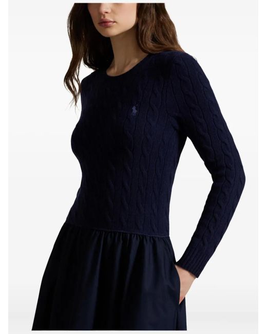 Polo Ralph Lauren ケーブルニット フレアドレス Blue