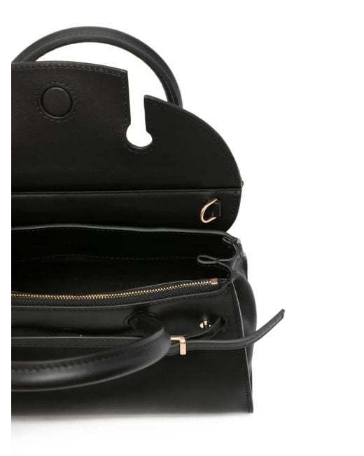 Jonathan Simkhai Black Small River Suede Buckle Tote Bag