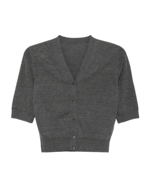 JNBY Gray Slim-Fitting Cropped Cardigan
