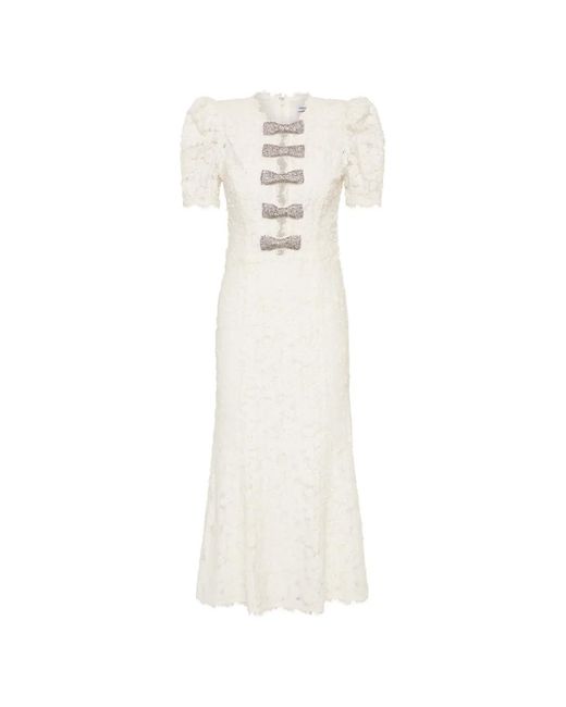 Rebecca Vallance White Dillon Bow-Detail Midi Dress