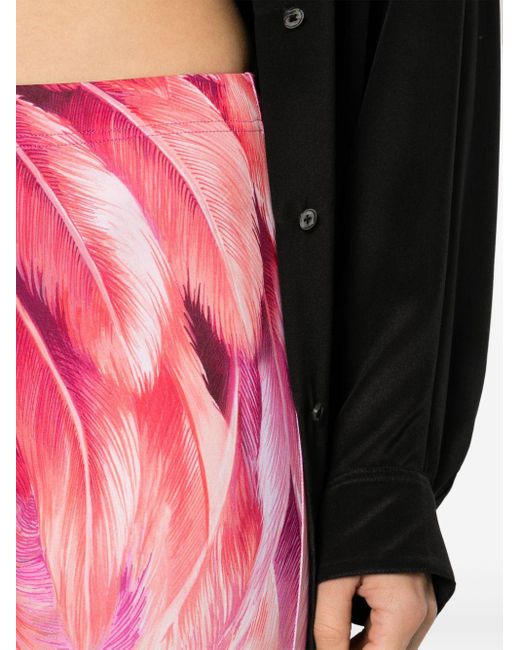 Legging à imprimé plumage Roberto Cavalli en coloris Pink