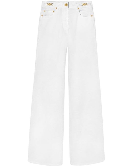 Versace White Mid-rise Flared Jeans