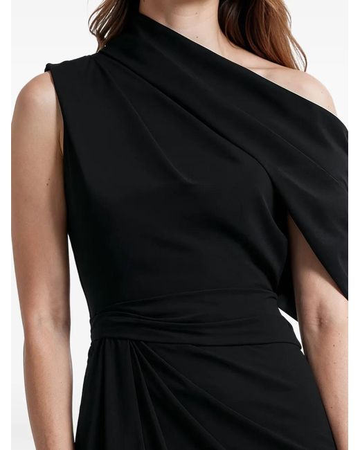Gemy Maalouf Black Asymmetrical Draped Dress