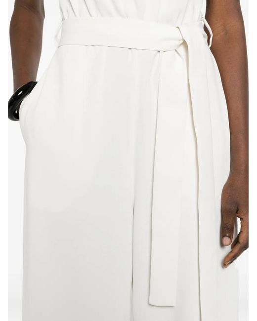 P.A.R.O.S.H. White Bow Sleeveless Jumpsuit