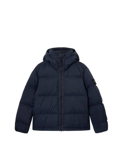 Stone Island Blue Cordura Ripstop Down Jacket for men