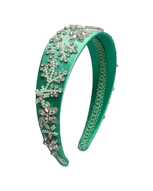 Erdem Green Crystal-Embellishment Hair Band