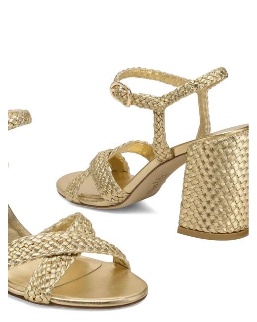 Stuart Weitzman Metallic Alyssa Interwoven Sandals