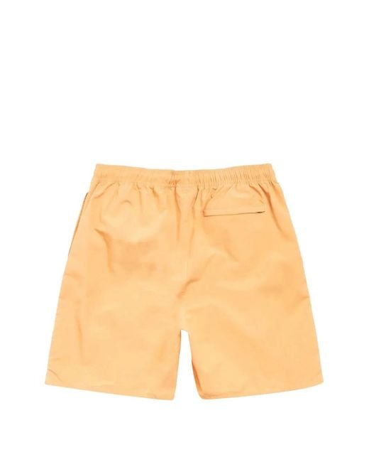 Stussy Orange Logo-Print Swim Shorts