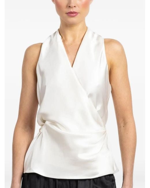 Peter Cohen White V-Neck Wrap Top