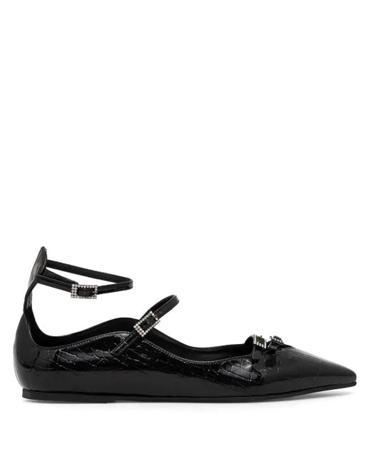 Le Silla Black Morgana Ballerina Shoes