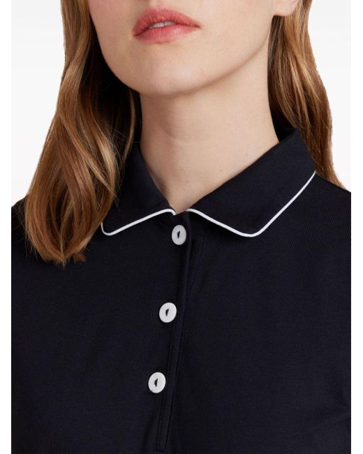 Agnes B. Black Belted Cotton Polo Shirt