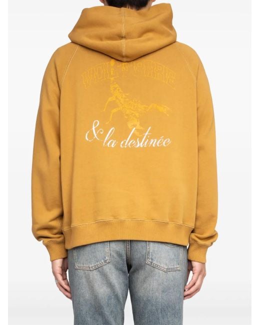 Zadig & Voltaire Yellow Scorpion-Print Hoodie for men