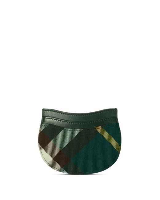 Burberry Green Rocking Horse Checkered Leather Cardholder